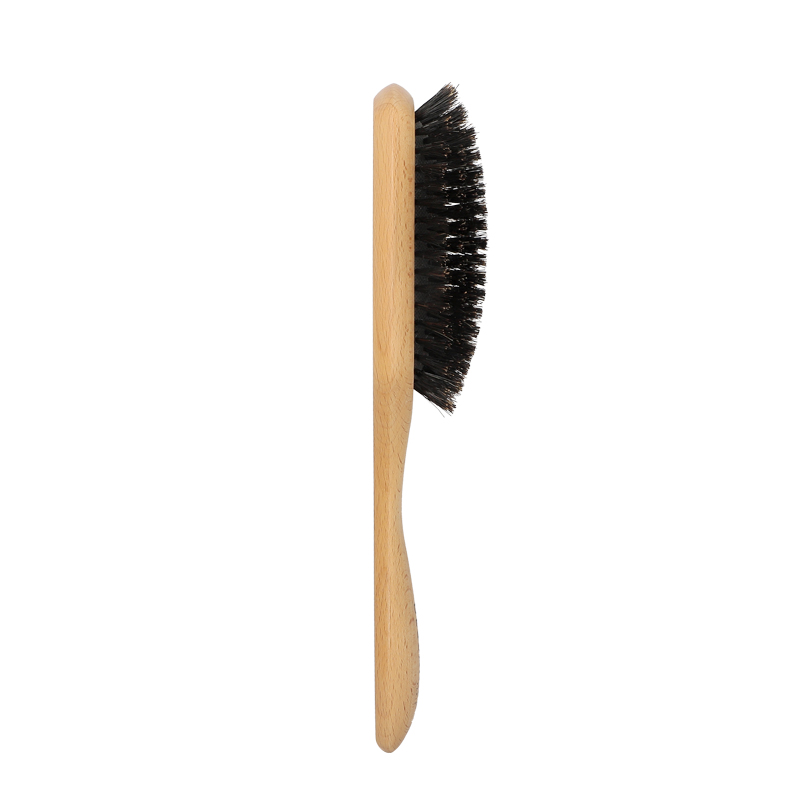 Brosse à cheveux plate en poils de sanglier